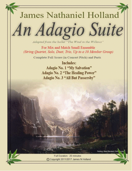 An Adagio Suite In Three Movements For Small Ensembles String Quartet Or Various Combinations Sheet Music