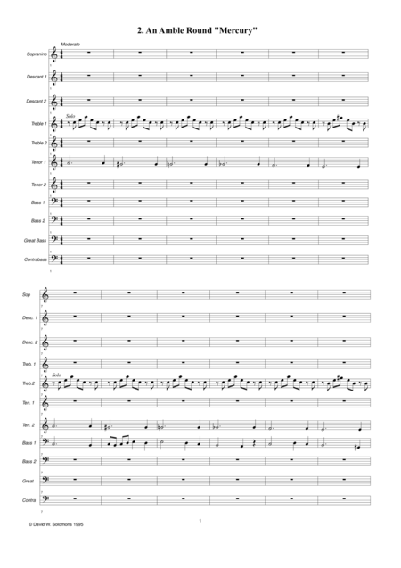 An Amble Round Mercury For Recorder Orchestra Sheet Music