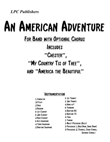 An American Adventure For Band With Optional Chorus Sheet Music