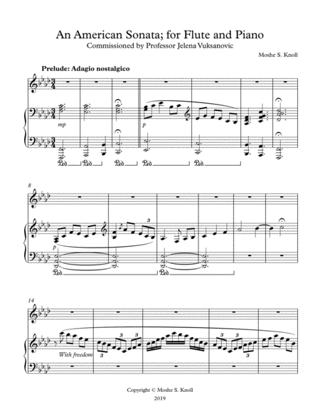Free Sheet Music An American Sonata For Flute And Piano