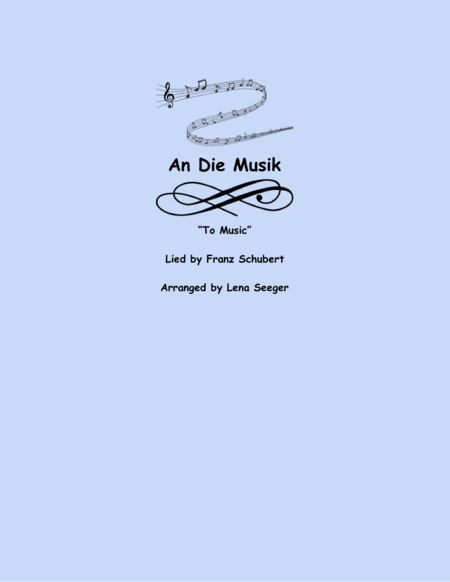 Free Sheet Music An Die Musik