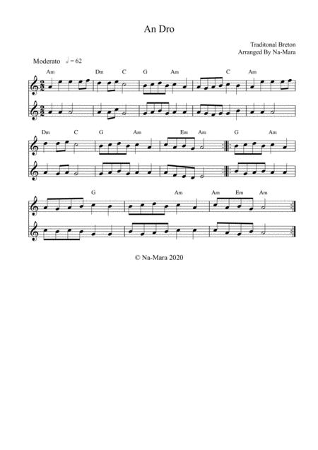 Free Sheet Music An Dro Arranged By Na Mara