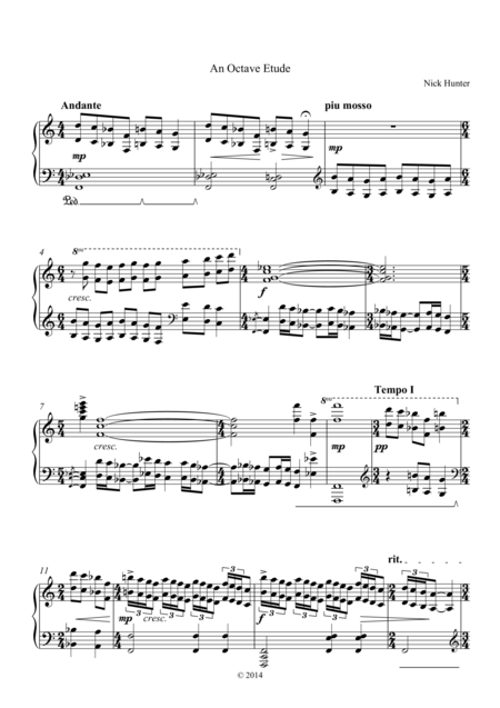 Free Sheet Music An Octave Etude