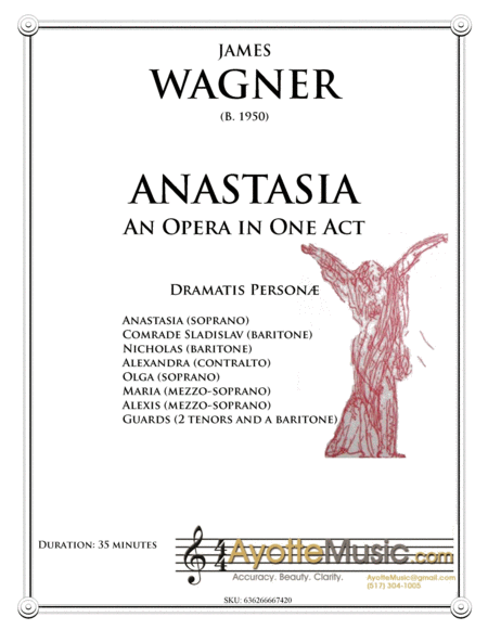 Anastasia An Opera In One Act Sheet Music