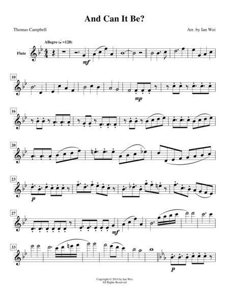 Free Sheet Music And Can It Be For Woodwind Quartet