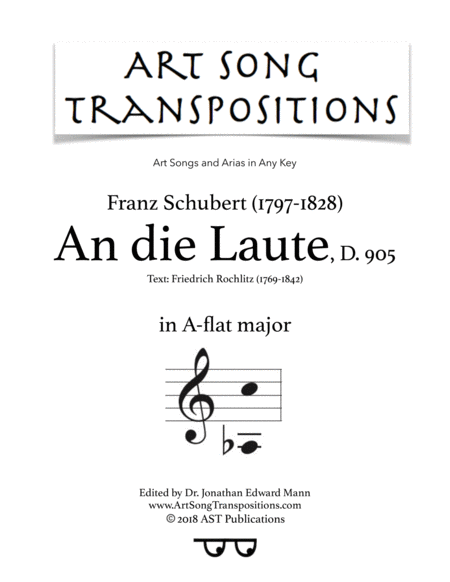 Free Sheet Music And Die Laute D 905 A Flat Major