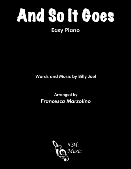 And So It Goes Easy Piano Sheet Music