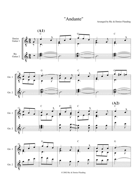 Free Sheet Music Andante 2 Guitars