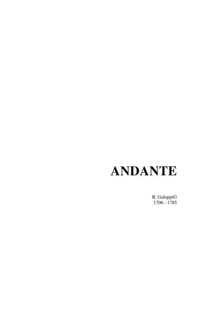 Free Sheet Music Andante B Galuppi