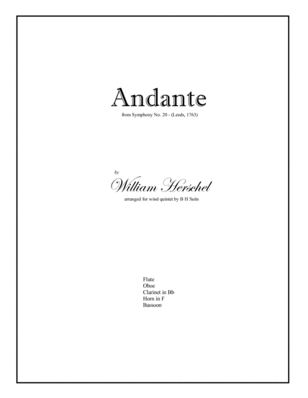 Free Sheet Music Andante From Wm Herschels Symphony 20