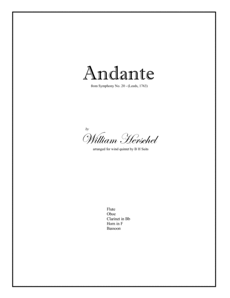 Andante From Wm Herschels Symphony 20 Sheet Music