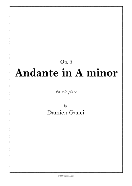 Andante In A Minor Sheet Music