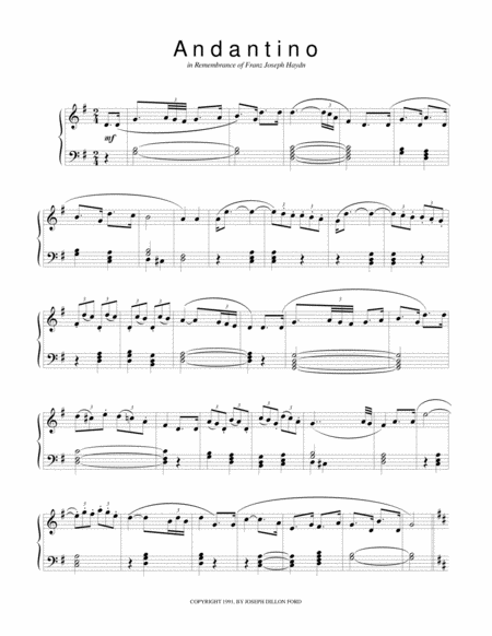 Andantino From Sonatinas And Other Pieces From The Viennese Sketchbook For Piano Solo Sheet Music