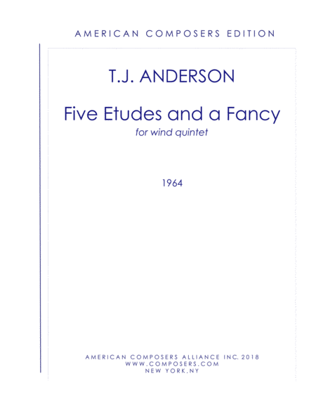 Anderson Five Etudes And A Fancy Sheet Music