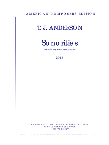 Anderson Sonorities Sheet Music