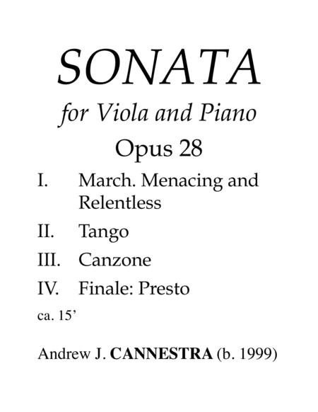 Free Sheet Music Andrew Cannestra Sonata For Viola And Piano