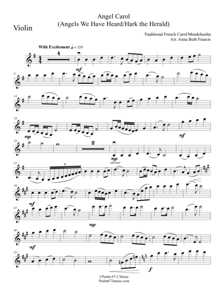 Angel Carol Sheet Music