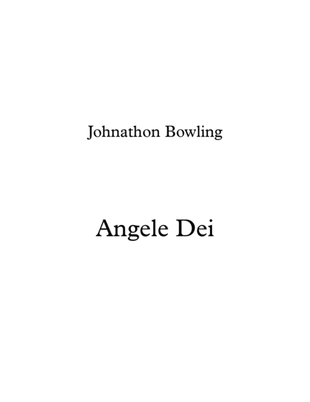 Free Sheet Music Angele Dei