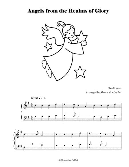 Free Sheet Music Angels From The Realms Of Glory Easy Solo Piano