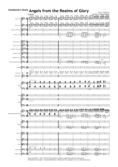 Angels From The Realms Of Glory Full Orchestra And Satb Choir Sheet Music