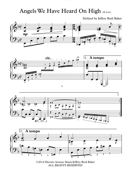 Free Sheet Music Angels We Have Heard On High And Low