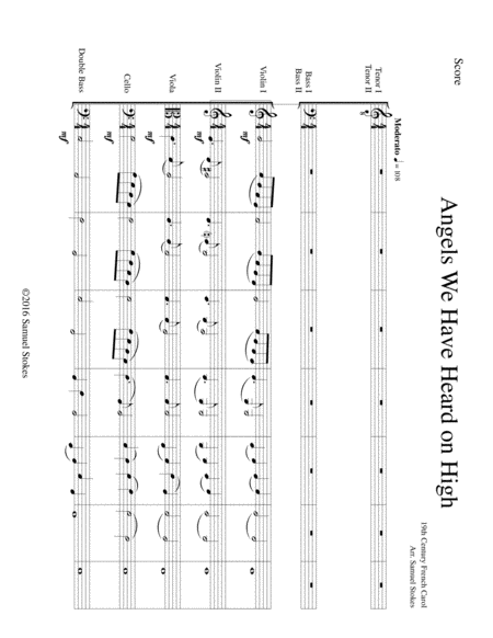 Angels We Have Heard On High Beginning String Orchestra And Ttbb Choir Sheet Music