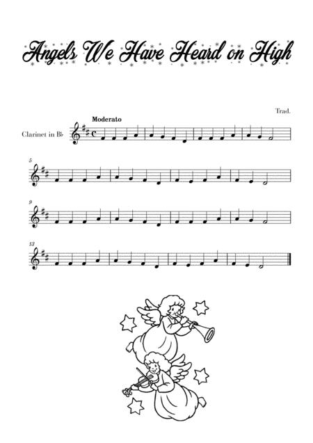 Angels We Have Heard On High For Clarinet Sheet Music