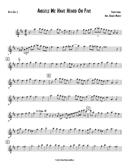 Free Sheet Music Angels We Have Heard On High Sax Quartet Aatb Or Satb