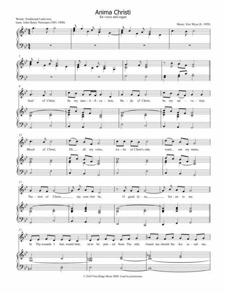 Anima Christi Soul Of Christ Sheet Music