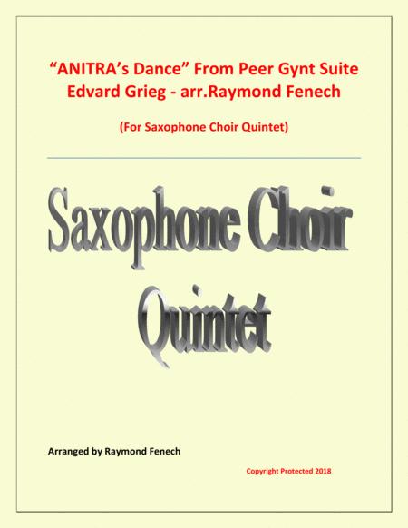 Anitras Dance E Grieg Saxophone Choir Quintet Sheet Music