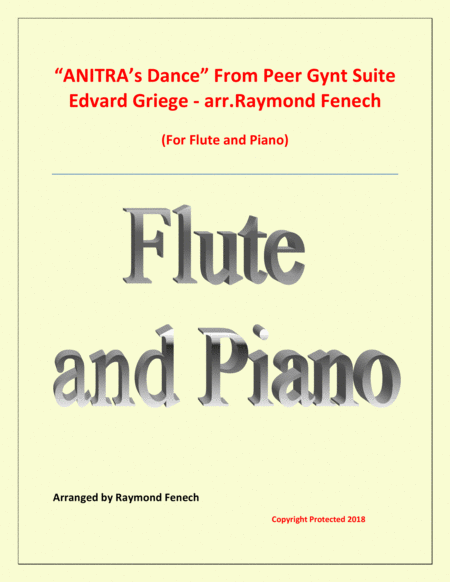 Anitras Dance From Peer Gynt Flute And Piano Sheet Music