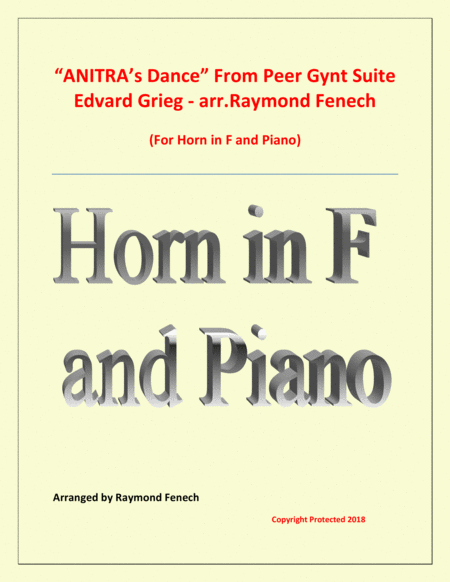 Free Sheet Music Anitras Dance From Peer Gynt Horn In F And Piano