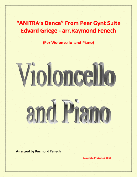 Anitras Dance From Peer Gynt Violoncello And Piano Sheet Music