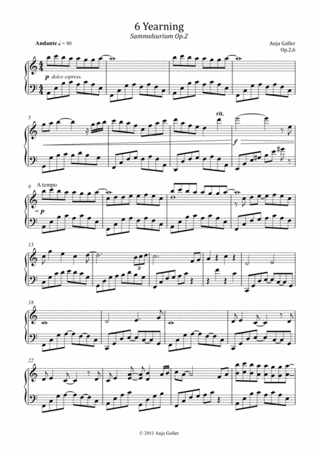 Anja Goller Liebeslied Love Song From Sammelsurium Op 2 7 For Piano Solo Sheet Music