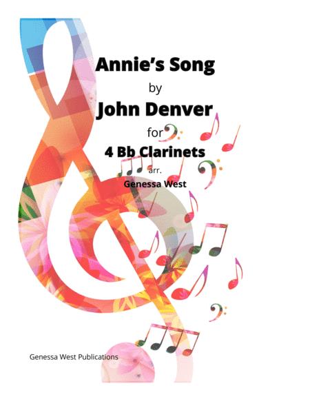 Annie Song For 4 Bb Clarinets By John Denver Sheet Music