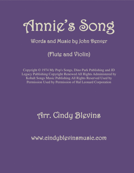 Annies Song Arranged For Flute And Violin Sheet Music