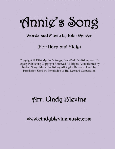 Annies Song For Harp And Flute Duet Sheet Music