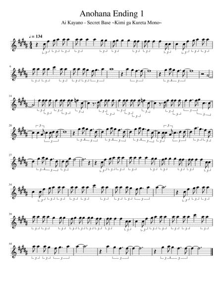 Free Sheet Music Anohana Ending 1