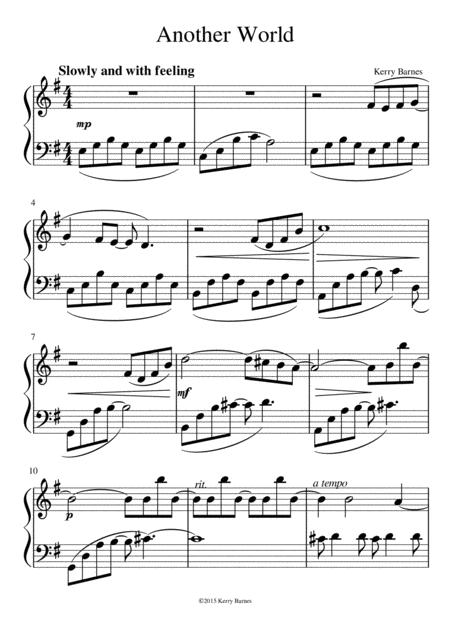 Free Sheet Music Another World