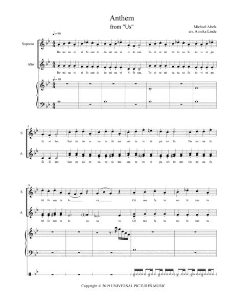 Anthem From Us Sheet Music