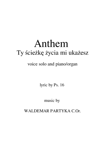 Free Sheet Music Anthem Ty Cie K Ycia Mi Ukarzesz