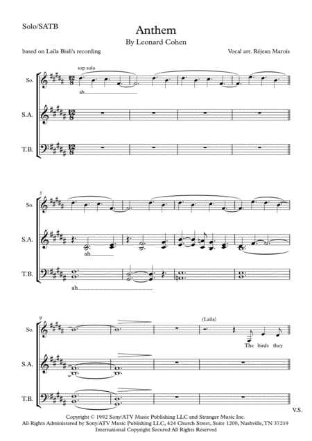 Free Sheet Music Anthem