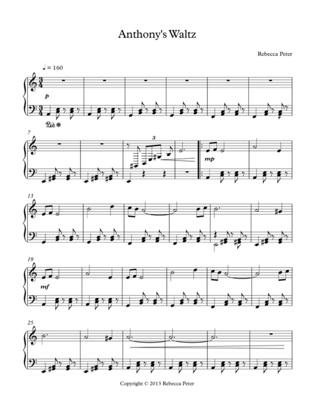 Free Sheet Music Anthonys Waltz