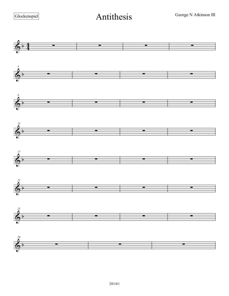 Free Sheet Music Antithesis Glockenspiel