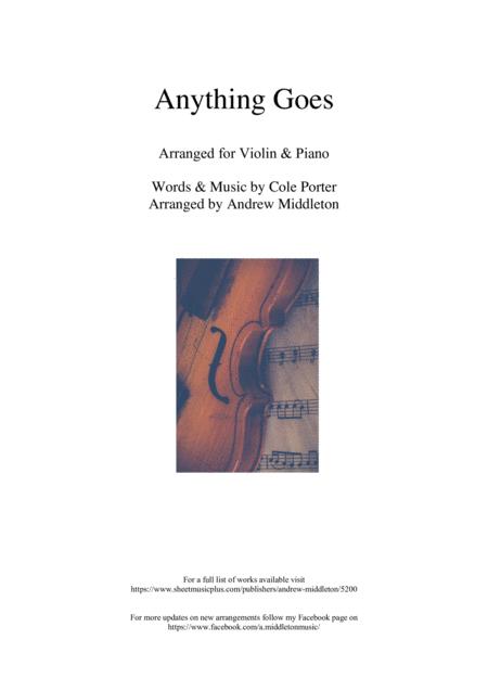 Anything Goes Arranged For Violin And Piano Sheet Music