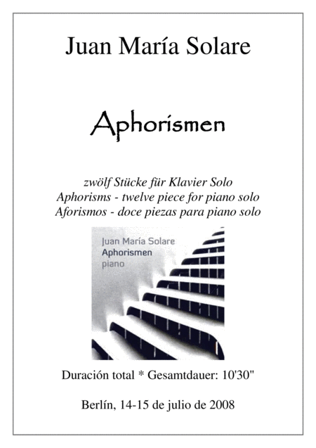 Free Sheet Music Aphorismen Piano