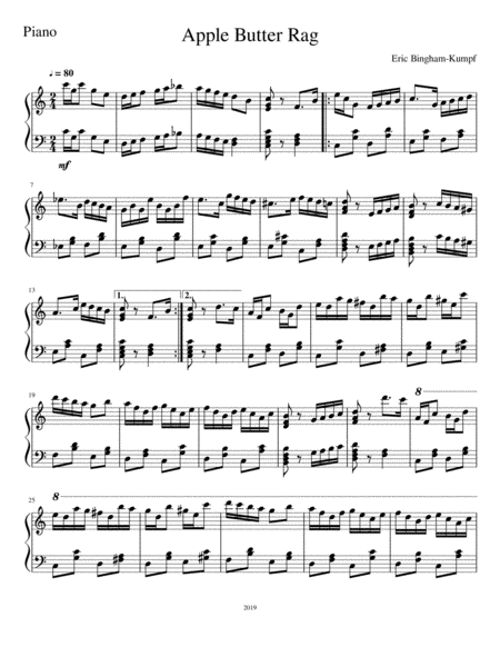 Free Sheet Music Apple Butter Rag