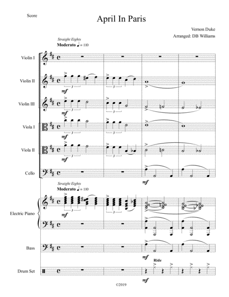 April In Paris String Sextet Sheet Music