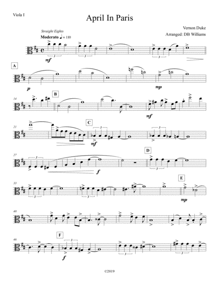 April In Paris Viola 1 Sheet Music