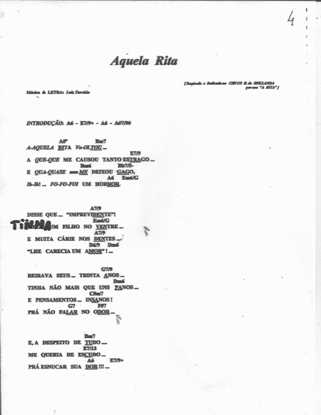 Aquela Rita Part 1 Bossa Nova Sheet Music